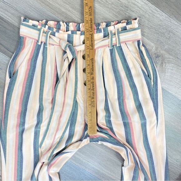 American Eagle Outfitters Striped Paperbag Jogger Pants Peach Multi Medium - Picture 15 of 15